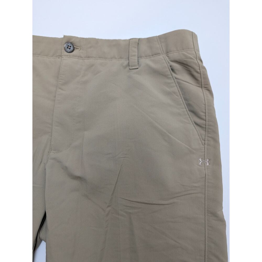 Under Armour Matchplay Shorts Men's 38 Tan Khaki Mid Rise Stretch Performance - Picture 5 of 16